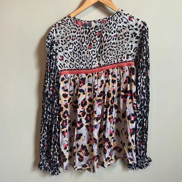 NWT Anthro Blank London Joelle Leopard Print Blouse Size M - Picture 5 of 9